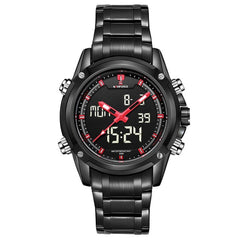 Brand NAVIFORCE Watches men luxury Full Steel Quartz Clock LED Digital Watch Army Military Sport wristwatch relogio masculino
