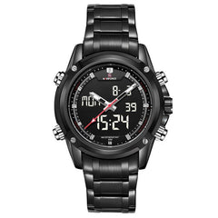 Brand NAVIFORCE Watches men luxury Full Steel Quartz Clock LED Digital Watch Army Military Sport wristwatch relogio masculino