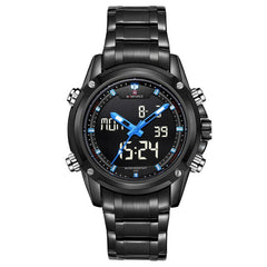 Brand NAVIFORCE Watches men luxury Full Steel Quartz Clock LED Digital Watch Army Military Sport wristwatch relogio masculino
