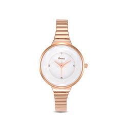 Viennois Brand Fashion Quartz Watch Rose Gold Women Wristwatch Luxury Steel Clock Bracelet