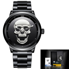 Relogio Masculino Mens Watches 2018LIGE Top Brand Luxury Men's Skull Watch Men's Military Waterproof Sports Watch Quartz Clock
