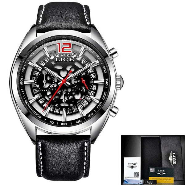 Mens Watches LIGE Top Brands Luxury Men's Military Sports Watches Men's Waterproof Quartz Watches Timing Date Clock Relogio+Box