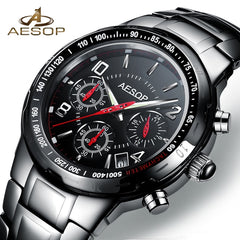 New AESOP Brand Sport Men Watch Quartz Wristwatch Military Waterproof Shockproof Ceramic Black Male Clock Relogio Masculino Top