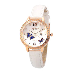 SINOBI Fashion Butterfly Women's Watches Luxury Rhinestone Watch Women Watches Leather Strap Clock relogio feminino reloj mujer