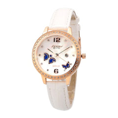 SINOBI Fashion Butterfly Women's Watches Luxury Rhinestone Watch Women Watches Leather Strap Clock relogio feminino reloj mujer