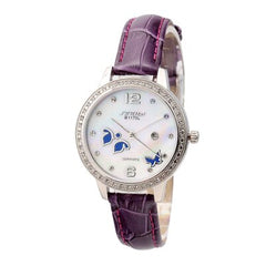 SINOBI Fashion Butterfly Women's Watches Luxury Rhinestone Watch Women Watches Leather Strap Clock relogio feminino reloj mujer