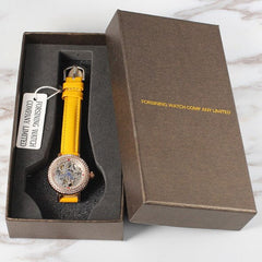 FORSINING Automatic Watch Women Fashion Mechanical Self Wind Diamond Watch Elegant Leather Bracelet Watches Relogio Femenino