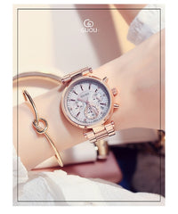 GUOU Top Brand Luxury Rose Gold Watch Women Watches Fashion Women's Watches Ladies Watch Clock relogio feminino montre femme