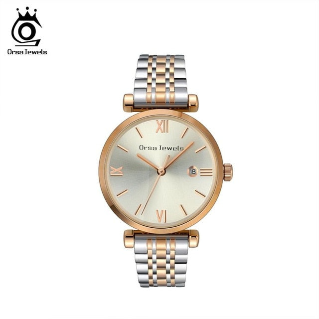 ORSA JEWELS Women Wristwatches High Quality Stainless Steel New Quartz Watch Female Ladies Watches Relogios Feminino OW12