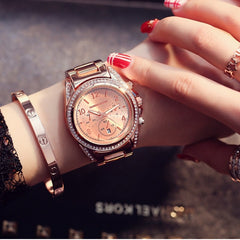 Hannah Martin Ladies Watches Top Brand Luxury Women's Watches Diamond Fashion Rose Gold Watch Women Watches Clock reloj mujer