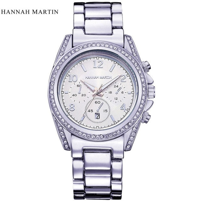 Hannah Martin Ladies Watches Top Brand Luxury Women's Watches Diamond Fashion Rose Gold Watch Women Watches Clock reloj mujer