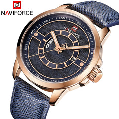 New NAVIFORCE Men Sports Watches 3ATM Waterproof Male Top Brand Luxury Leather Wristwatch Man Date Week Quartz Fashion Watch