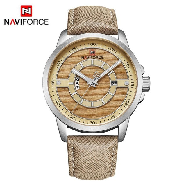 New NAVIFORCE Men Sports Watches 3ATM Waterproof Male Top Brand Luxury Leather Wristwatch Man Date Week Quartz Fashion Watch
