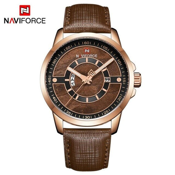 New NAVIFORCE Men Sports Watches 3ATM Waterproof Male Top Brand Luxury Leather Wristwatch Man Date Week Quartz Fashion Watch