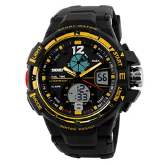 Analog Quartz Men Silicone Wristwatch Waterproof Watch G Fashion Digital Buckle Shockproof 1Pcs Round Style Analog 30M