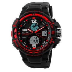 Analog Quartz Men Silicone Wristwatch Waterproof Watch G Fashion Digital Buckle Shockproof 1Pcs Round Style Analog 30M