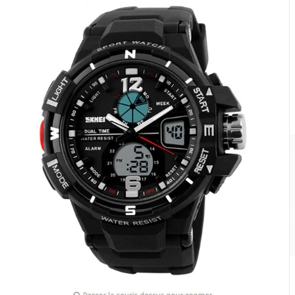 Analog Quartz Men Silicone Wristwatch Waterproof Watch G Fashion Digital Buckle Shockproof 1Pcs Round Style Analog 30M