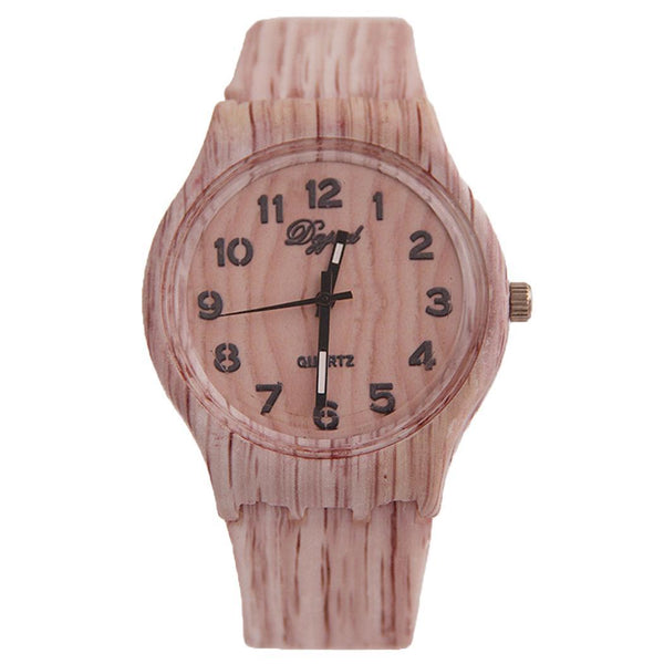 Watch Party Pattern Wood Fashion Women Dial Khaki and Travel Wrist Grain Quartz Daily Digital Office Round Gift Men Life