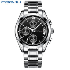 Crrju Fashion Mens Watches Top Brand Luxury Quartz Clock Sport Watch Men Full Steel Business Waterproof Watch Relogio Masculino