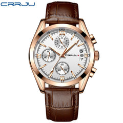 Crrju Fashion Mens Watches Top Brand Luxury Quartz Clock Sport Watch Men Full Steel Business Waterproof Watch Relogio Masculino