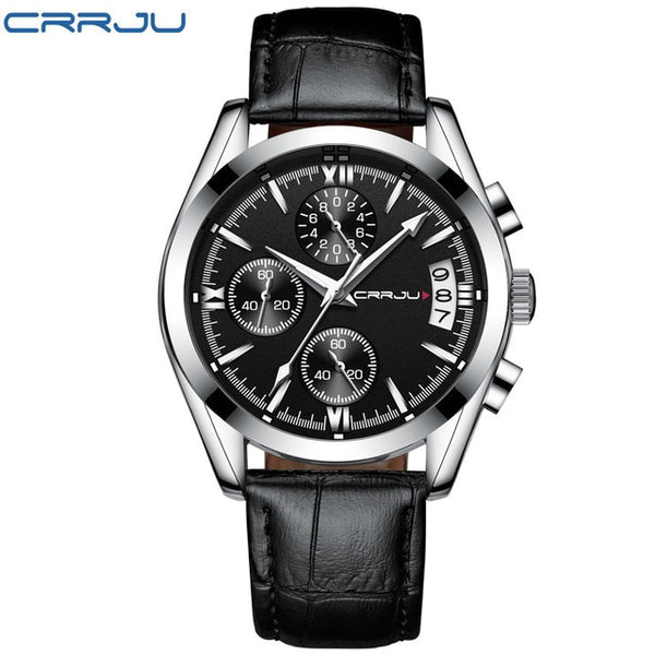 Crrju Fashion Mens Watches Top Brand Luxury Quartz Clock Sport Watch Men Full Steel Business Waterproof Watch Relogio Masculino