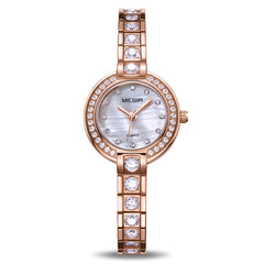 Megir Watch Women Exquisite Top Luxury Diamond Quartz Ladies Watch Stainless Steel Female Wristwatch saat relogio feminino