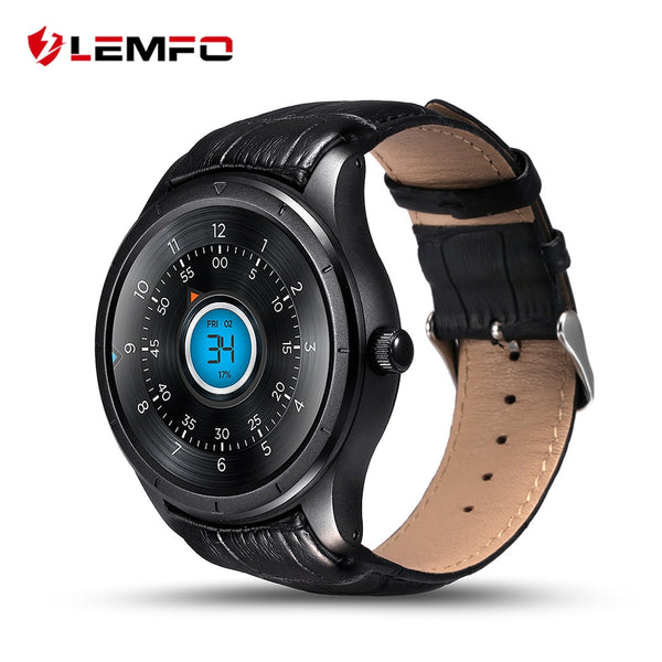 LEMFO Q3 1.39 Inch Amoled Screen Smart Watch Android 3G GPS WIFI Bluetooth Heart Rate Monitor Smartwatch Men With Leather Strap