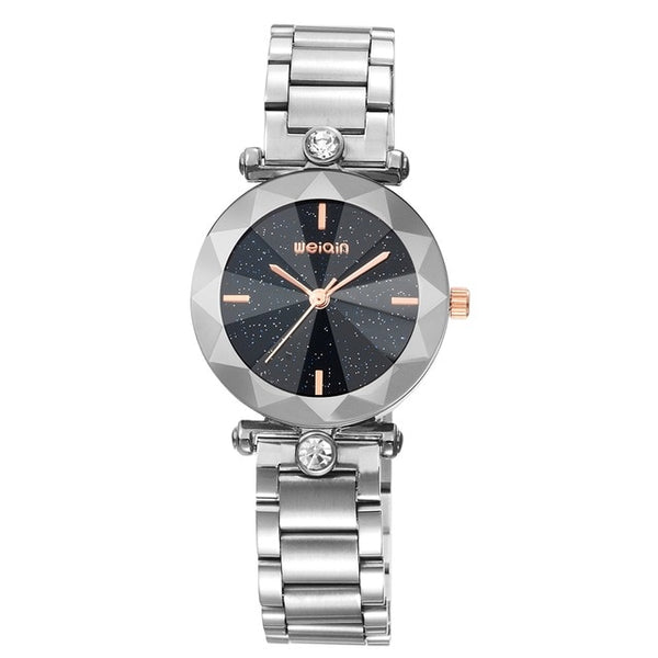 WEIQIN Brand Fashion Atmosphere Star Watch Purple Steel Belt Personality Waterproof Quartz Female Watch