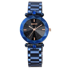 WEIQIN Brand Fashion Atmosphere Star Watch Purple Steel Belt Personality Waterproof Quartz Female Watch
