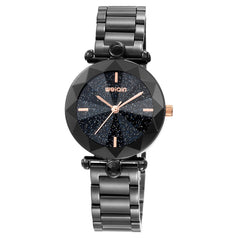 WEIQIN Brand Fashion Atmosphere Star Watch Purple Steel Belt Personality Waterproof Quartz Female Watch