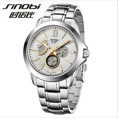 SINOBI Sport Watch Men Watch Mens Watches Top Brand Luxury Waterproof Men's Watch Full Steel Clock reloj hombre erkek kol saati