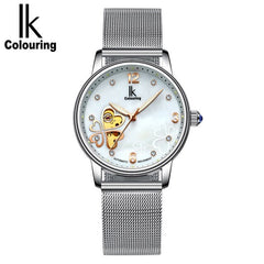 Lucky 2019 Clover New Fashion Genuine Leather Womens Watch OL Lady Diamond Automatic Mechanical Watches Women Reloj femenino