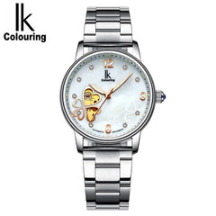 Lucky 2019 Clover New Fashion Genuine Leather Womens Watch OL Lady Diamond Automatic Mechanical Watches Women Reloj femenino