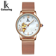 Lucky 2019 Clover New Fashion Genuine Leather Womens Watch OL Lady Diamond Automatic Mechanical Watches Women Reloj femenino