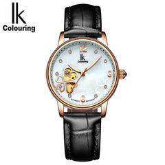 Lucky 2019 Clover New Fashion Genuine Leather Womens Watch OL Lady Diamond Automatic Mechanical Watches Women Reloj femenino