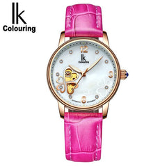 Lucky 2019 Clover New Fashion Genuine Leather Womens Watch OL Lady Diamond Automatic Mechanical Watches Women Reloj femenino