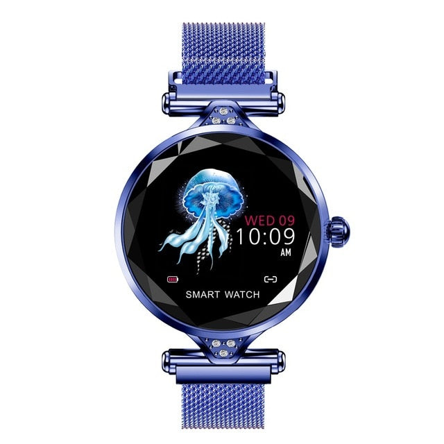MNWT Luxury Rose Gold Smart Watch Women Smart Bluetooth Electronics Heart Rate Blood Pressure Monitor Fitness Tracker Smartwatch