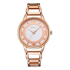 CRRJU Women's Hollow Bracelet Watches Luxury Gold Women Wrist Watch Women Watches Stainless Steel Ladies Watch Clock Reloj Mujer