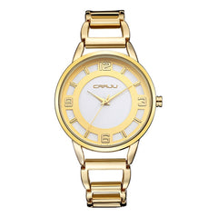 CRRJU Women's Hollow Bracelet Watches Luxury Gold Women Wrist Watch Women Watches Stainless Steel Ladies Watch Clock Reloj Mujer