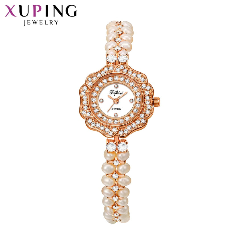 Xuping Watch Women Eouropean Style Imitation Pearls New Arrival Flower Shaped Engagement Gifts Luxury Quartz Watch 00001