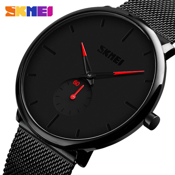 SKMEI Top Brand Quartz Watch Fashion Casual Wrist Watch Quartz Watches Men Stainless Steel Waterproof relogio masculino 9185