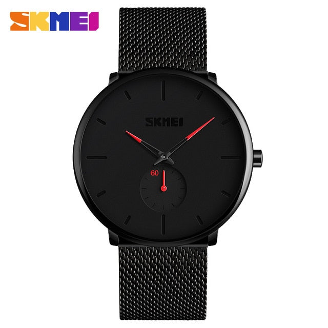 SKMEI Top Brand Quartz Watch Fashion Casual Wrist Watch Quartz Watches Men Stainless Steel Waterproof relogio masculino 9185