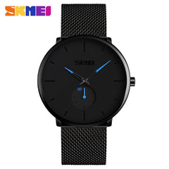 SKMEI Top Brand Quartz Watch Fashion Casual Wrist Watch Quartz Watches Men Stainless Steel Waterproof relogio masculino 9185