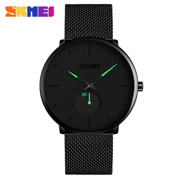 SKMEI Top Brand Quartz Watch Fashion Casual Wrist Watch Quartz Watches Men Stainless Steel Waterproof relogio masculino 9185