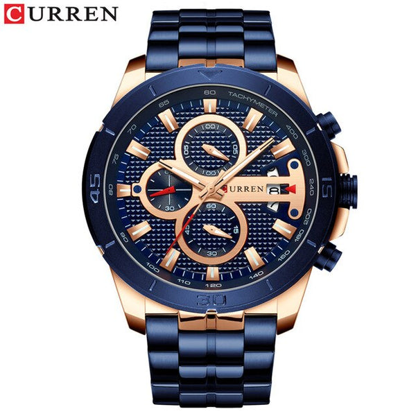 Relogio Masculino CURREN Men Watches To Luxury Brand Business Steel Quartz Watch Casual Waterproof Male Wristwatch Chronograph
