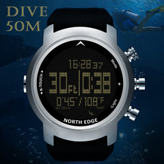 Men Diver Watch Waterproof 100m Smart Digital watch sport military army diving Altimeter Barometer Compass clock NORTH EDGE